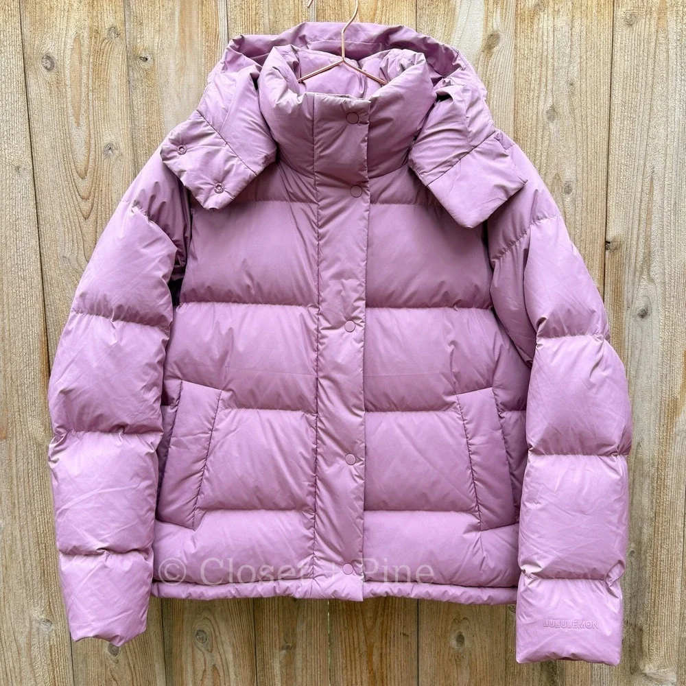 Lululemon Wunder Puff Jacket Velvet Dust Purple Pink Size 8 Hooded Puffer Coat - Picture 3 of 17